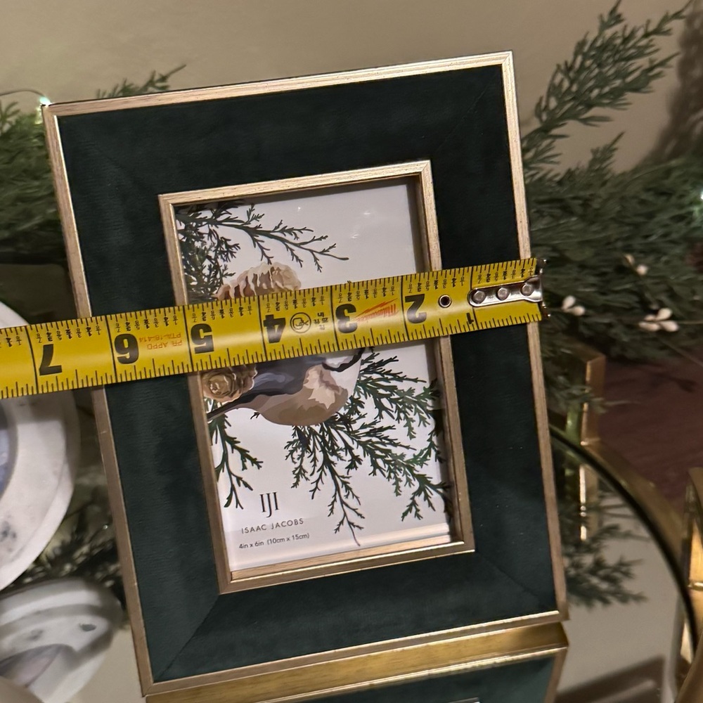 Eccolo Velvet Gold Picture Frame 4x6 – Luxe Forest Green – New - Picture 4 of 5